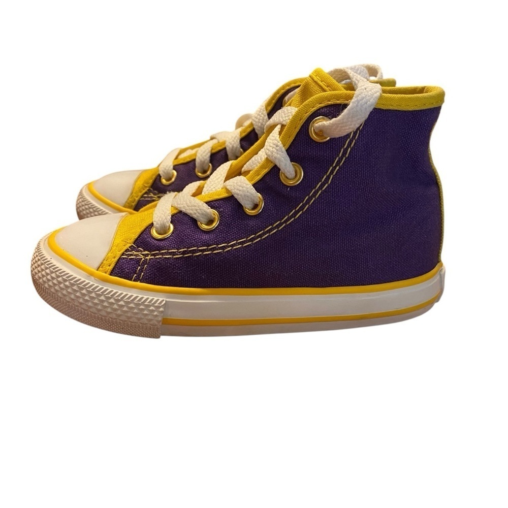 Converse, purple and Gold LA Lakers Kobe 24 fan youth high tops size 8 - Picture 4 of 7